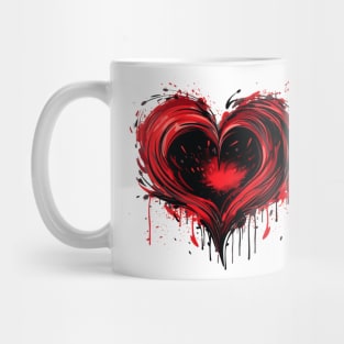 Heart Nouveau Design (Blood Red) Mug